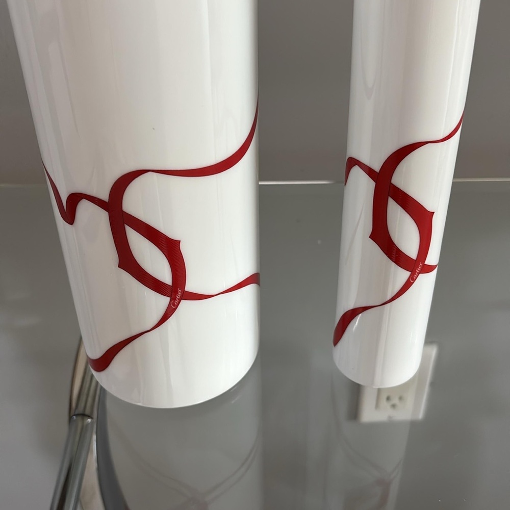 Cartier Entrelaces White and Red Decorative vases